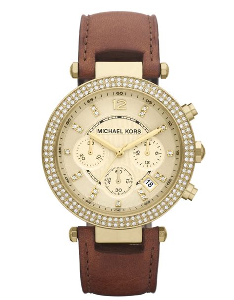 michael kors womens leather watch sale|Michael Kors Watch leather strap.